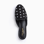Jon Josef Great Polkadot Mule in Black Linen
