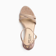 Jon Josef Kimmy Sandal in Beige Glitter Satin