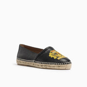 Jon Josef Menorca Emblem Espadrille in Black Leather