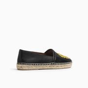 Jon Josef Menorca Emblem Espadrille in Black Leather