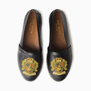 Jon Josef Menorca Emblem Espadrille in Black Leather