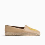 Jon Josef Menorca Emblem Espadrille in Dark Beige Leather