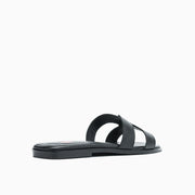 Jon Josef Nelly Flat Sandal in Black Leather
