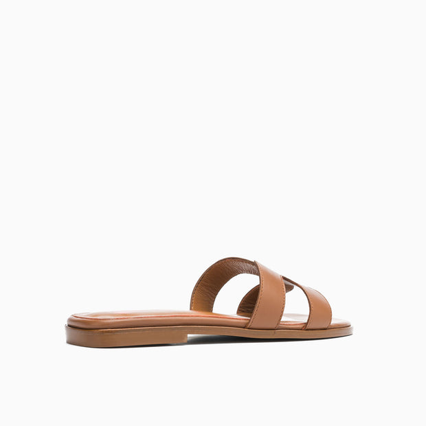 Jon Josef Nelly Flat Sandal in Cognac Leather