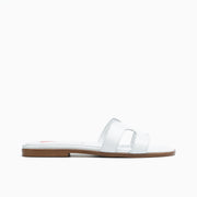 Jon Josef Nelly Flat Sandal in White Leather