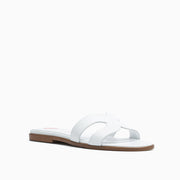 Jon Josef Nelly Flat Sandal in White Leather
