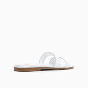 Jon Josef Nelly Flat Sandal in White Leather