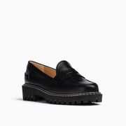 Jon Josef New Penny Loafer in Black Calf Leather