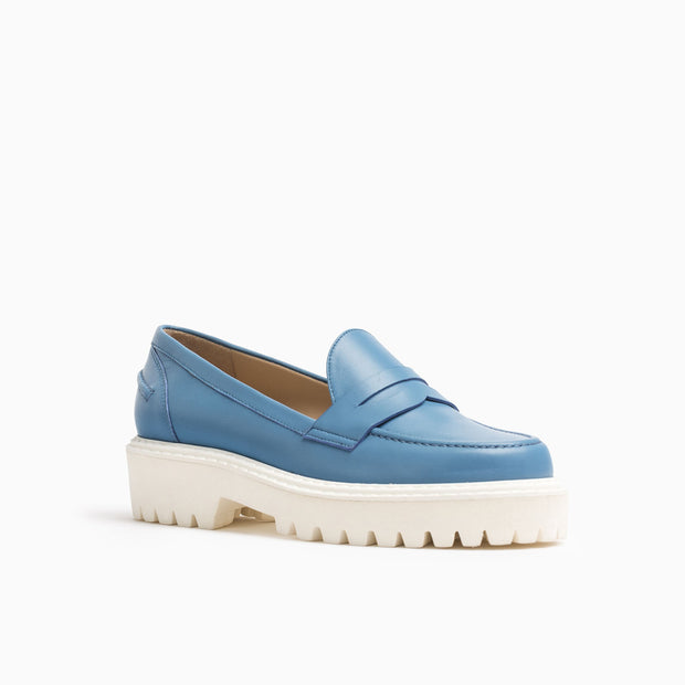 Jon Josef New Penny Loafer in Antigua Blue Leather