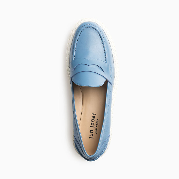 Jon Josef New Penny Loafer in Antigua Blue Leather