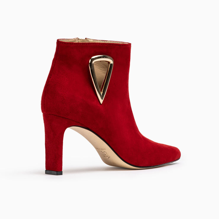 Red suede bootie sales