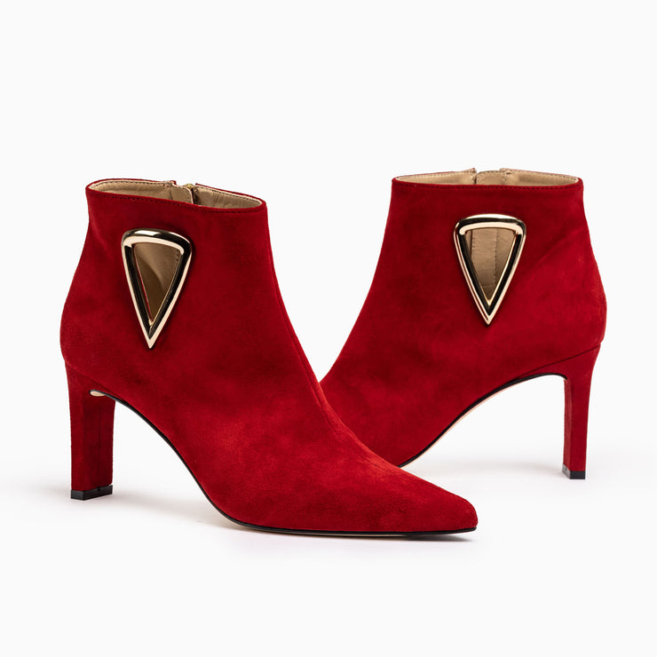 Jon Josef Poppy Ankle Bootie in Red Suede