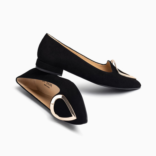 Jon Josef Reina Flat in Black Suede