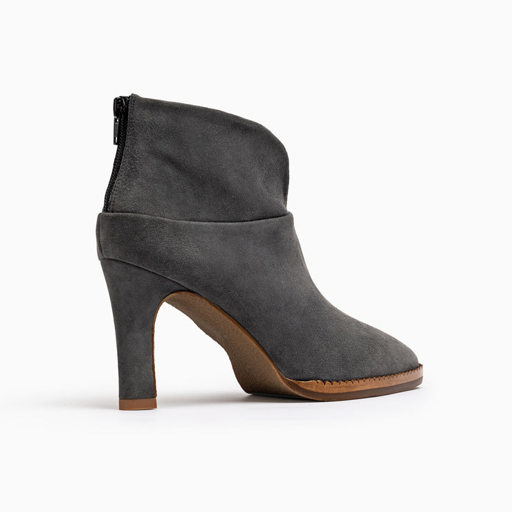 Grey suede on sale booties with heel