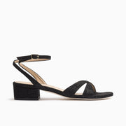 Jon Josef Salsa Sandal in Black Embossed Suede