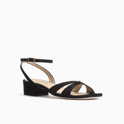 Jon Josef Salsa Sandal in Black Embossed Suede