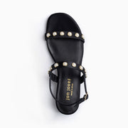 Jon Josef Sawyer Sandal in Black Satin