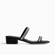 Jon Josef Suarca Sandal in Black Satin