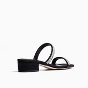 Jon Josef Suarca Sandal in Black Satin