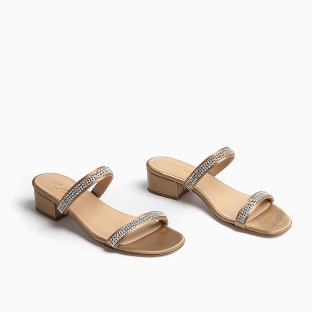 Jon Josef Suarca Sandal in Sand Satin