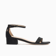 Jon Josef Symphony Sandal in Black Shimmer Satin