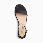 Jon Josef Symphony Sandal in Black Shimmer Satin