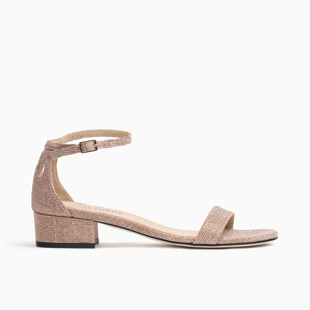 Jon Josef Symphony Sandal in Beige Shimmer Satin