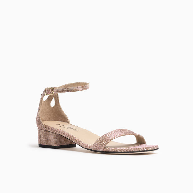 Jon Josef Symphony Sandal in Beige Shimmer Satin