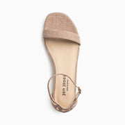 Jon Josef Symphony Sandal in Beige Shimmer Satin