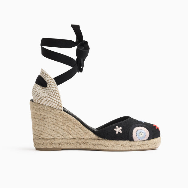 Jon Josef Tabarca Wedge Espadrille in Black Combo