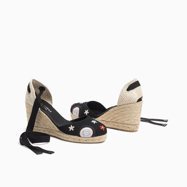 Jon Josef Tabarca Wedge Espadrille in Black Combo