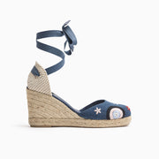 Jon Josef Tabarca Wedge Espadrille in Denim Combo