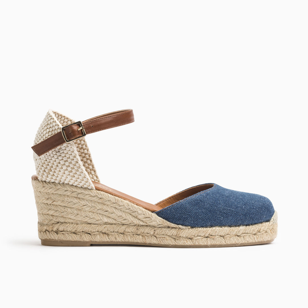Denim espadrille wedge sandals outlet