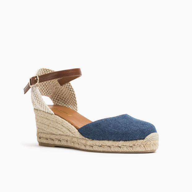 Jon Josef Tenerife Wedge Espadrille in Denim