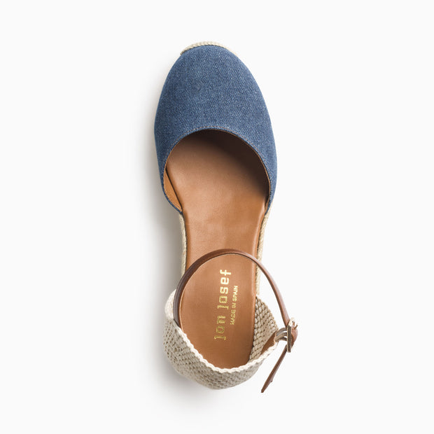 Jon Josef Tenerife Wedge Espadrille in Denim