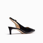 Jon Josef Tina Kitten Heel Slingback in Black Leather