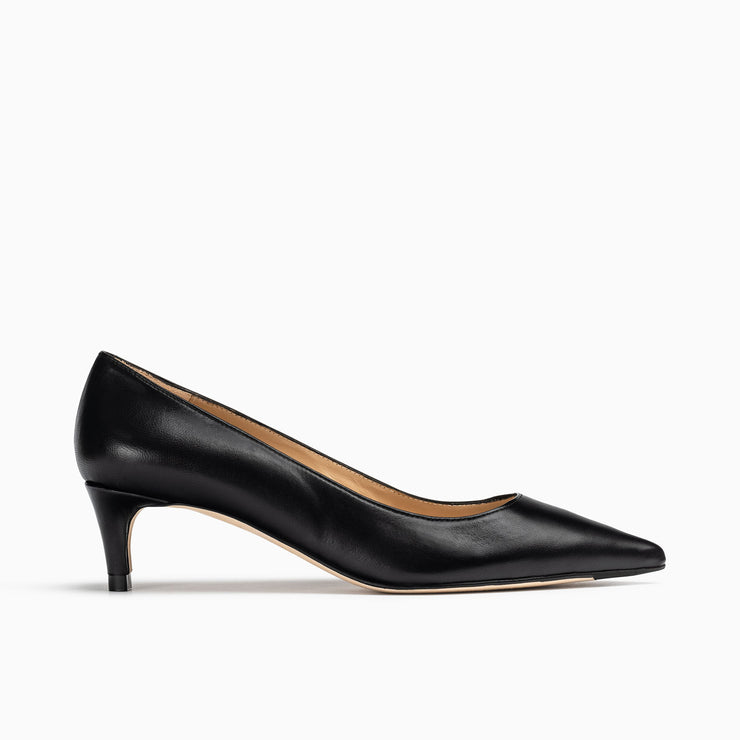 Jon Josef Tina Kitten Heel Pump in Black Leather