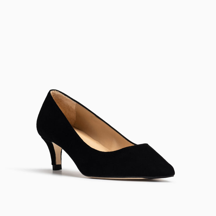 Jon Josef Tina Kitten Heel Pump in Black Suede