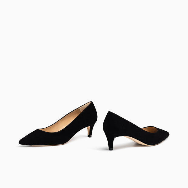 Jon Josef Tina Kitten Heel Pump in Black Suede