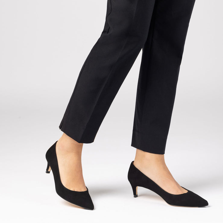 Jon Josef Tina Kitten Heel Pump in Black Suede