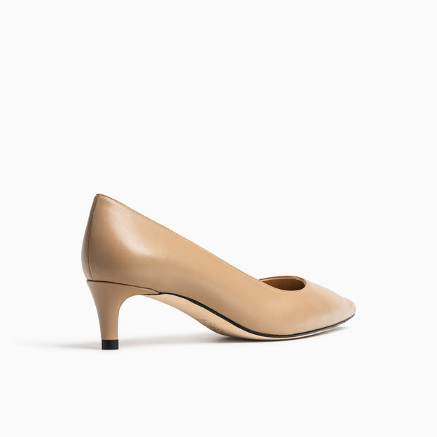 Jon Josef Tina Kitten Heel Pump in Beige Leather