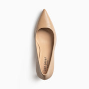 Jon Josef Tina Kitten Heel Pump in Beige Leather